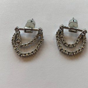 LUV AJ Cystal Siver Earrings Worn Once